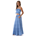 Denim Blue Coastal Tube Top & Shipwrecked Maxi Skirt Set