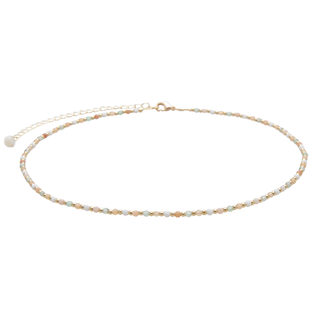 Good Fortune + Growth 2mm Metal Accent Healing Necklace