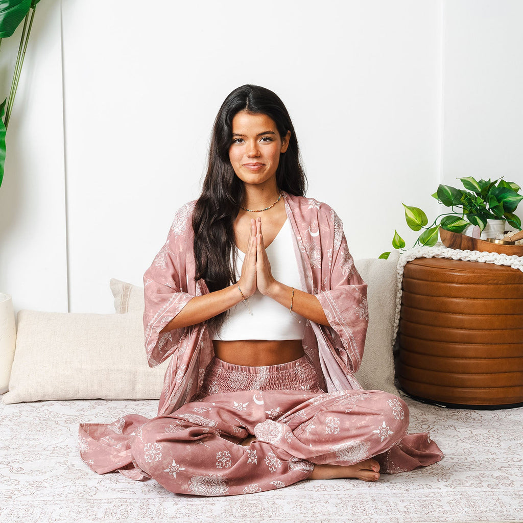 Dusty Rose Lotus Moon Lounge Set