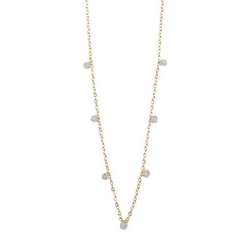 3mm Moonstone Dewdrop Necklace