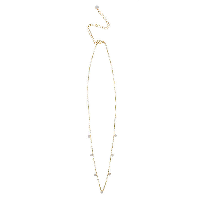 3mm Moonstone Dewdrop Necklace