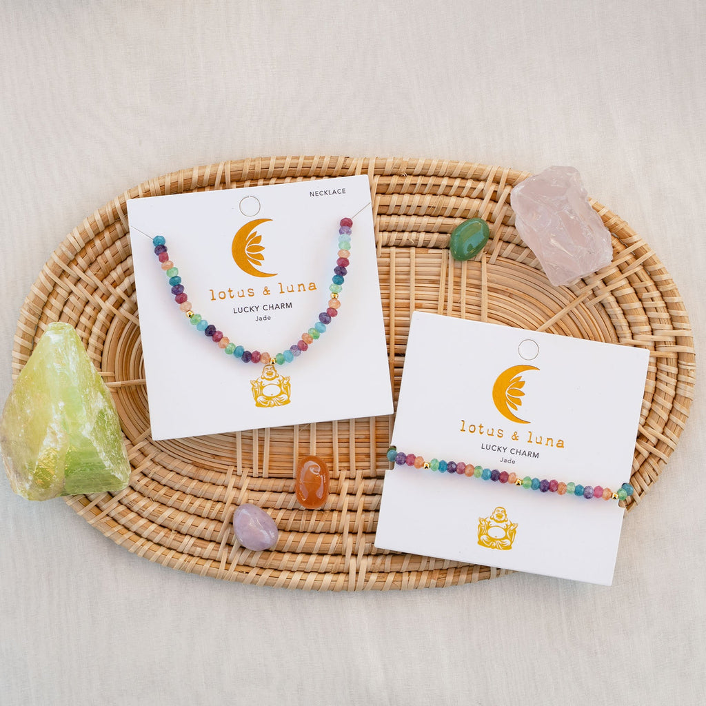 Lucky Charm Necklace + Bracelet 3mm Set
