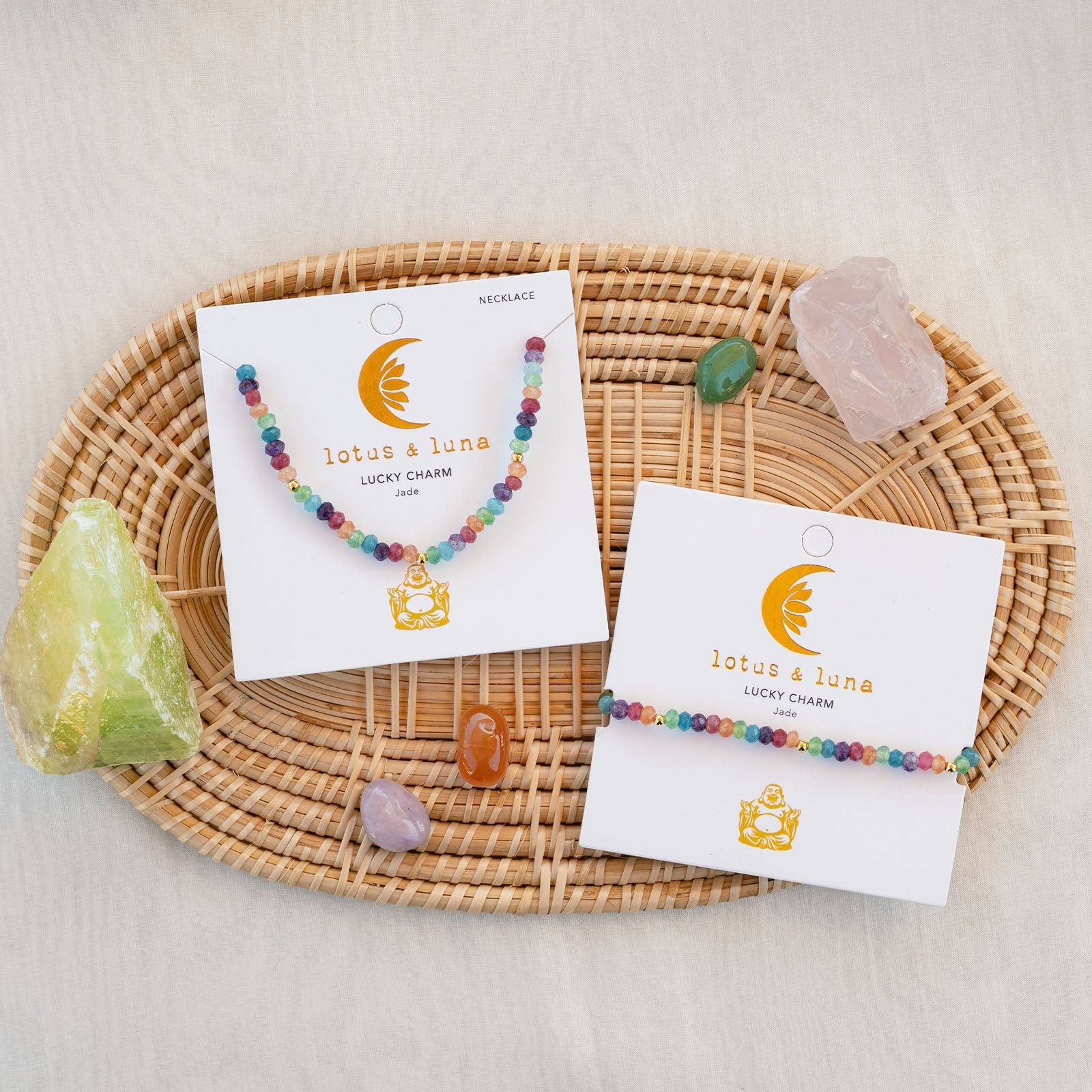 Lucky Charm Necklace + Bracelet 3mm Set