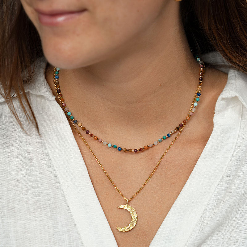 Golden Spirit Crescent Necklace