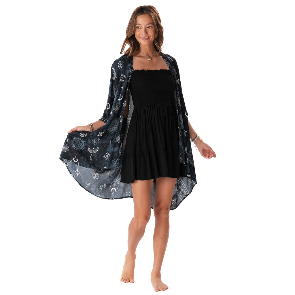 Midnight Lotus Moon Kimono