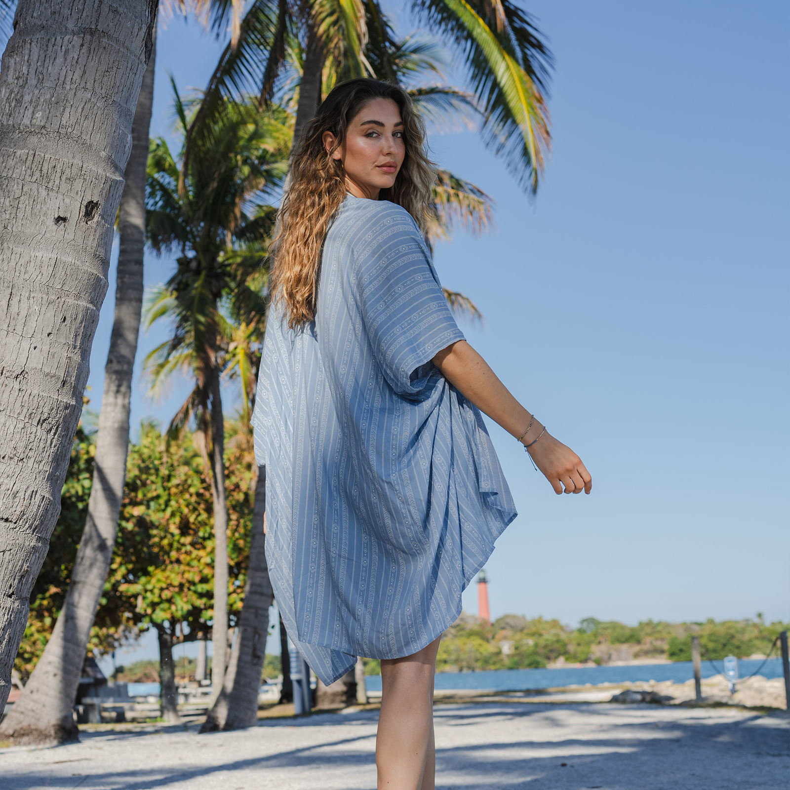Denim Blue Tribal Kimono