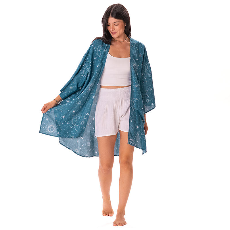 Turquoise Cosmic Sky Cover Up