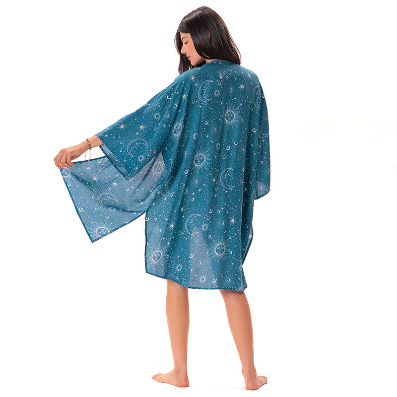 Turquoise Cosmic Sky Cover Up