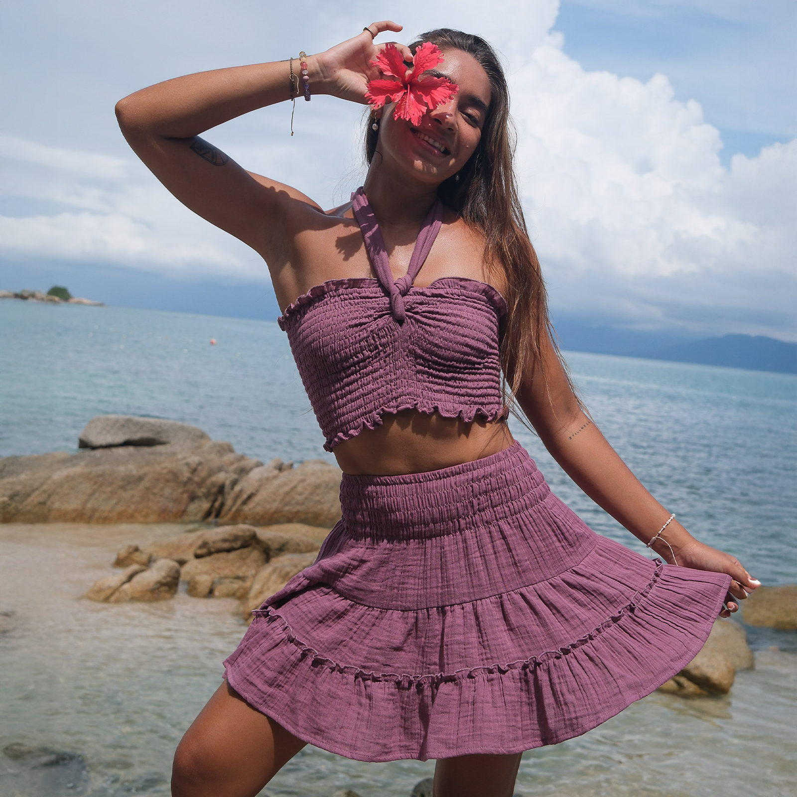 Berry Zanzibar Crop Top
