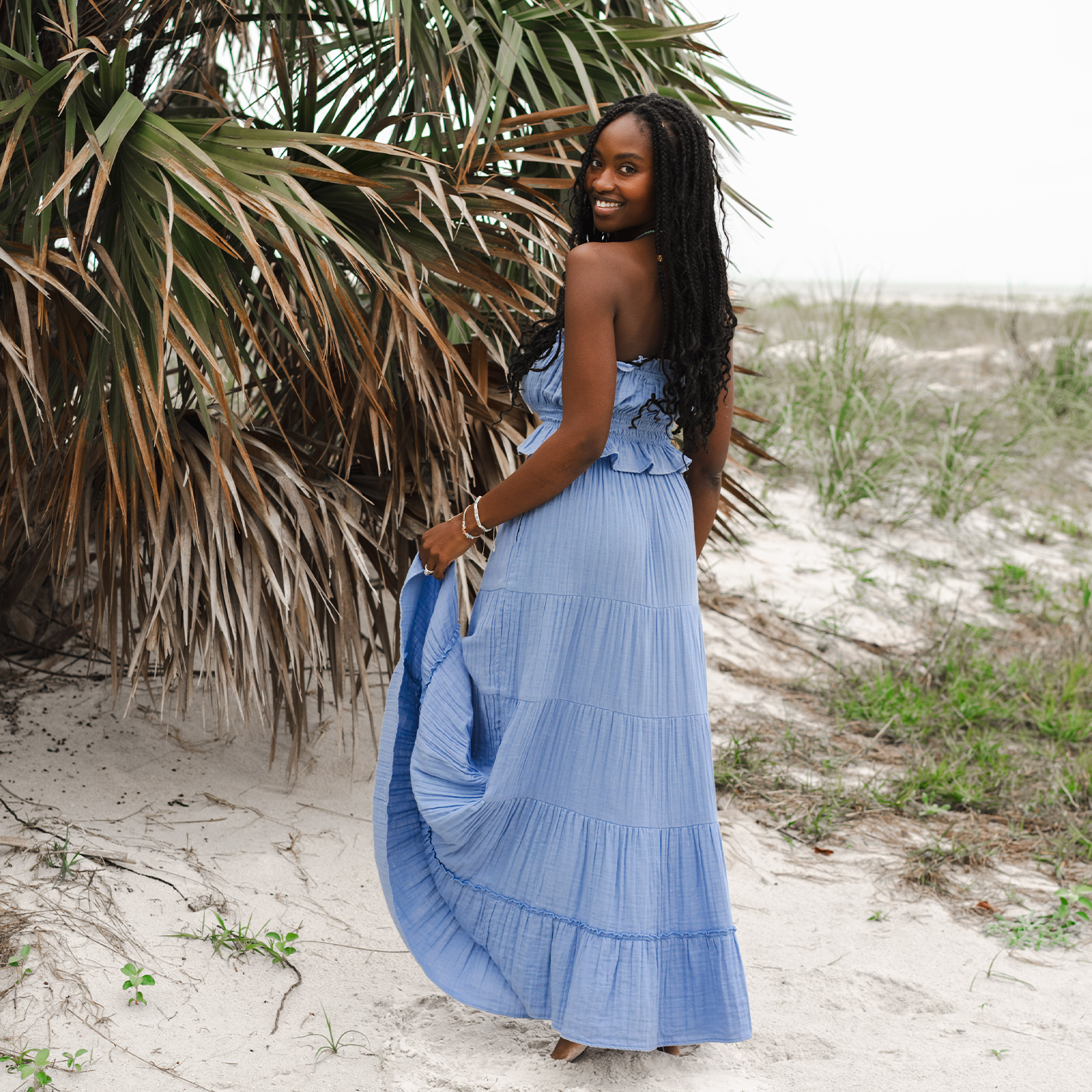 Denim Blue Shipwrecked Maxi Skirt
