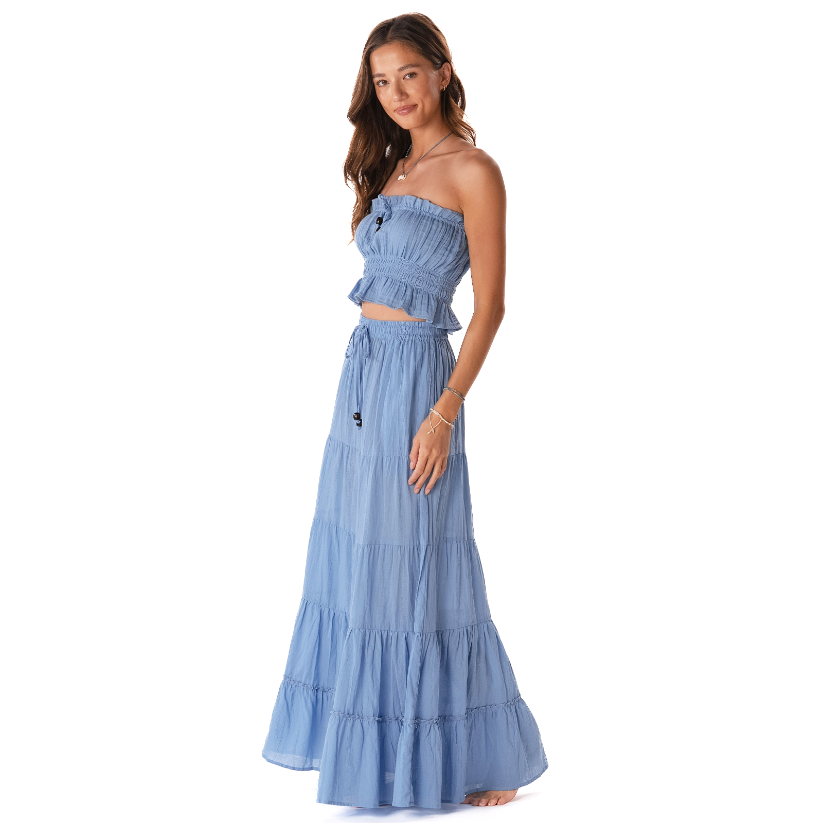 Denim Blue Shipwrecked Maxi Skirt