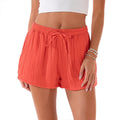 Bright Coral Cotton Cabana Shorts