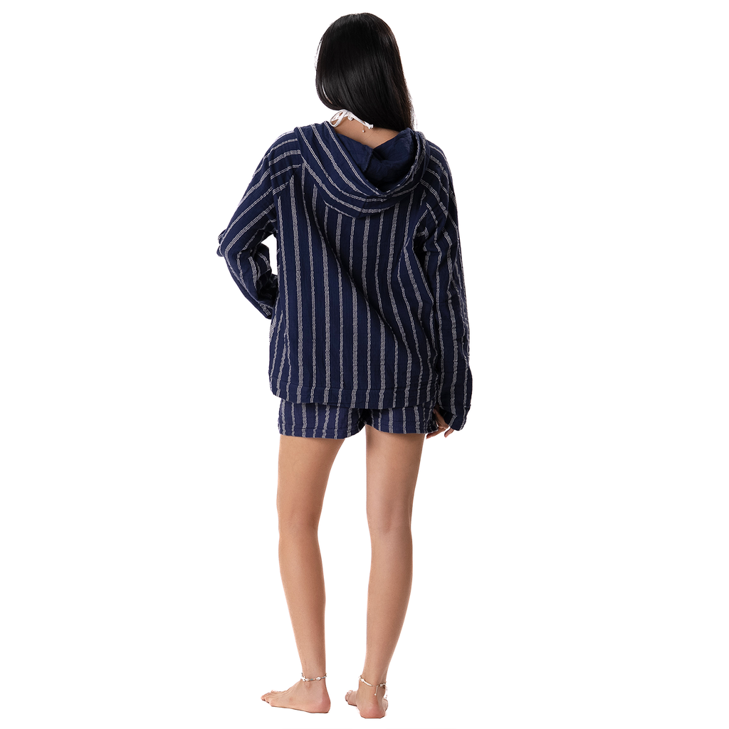 Navy Sailor Stripe Baja Pullover
