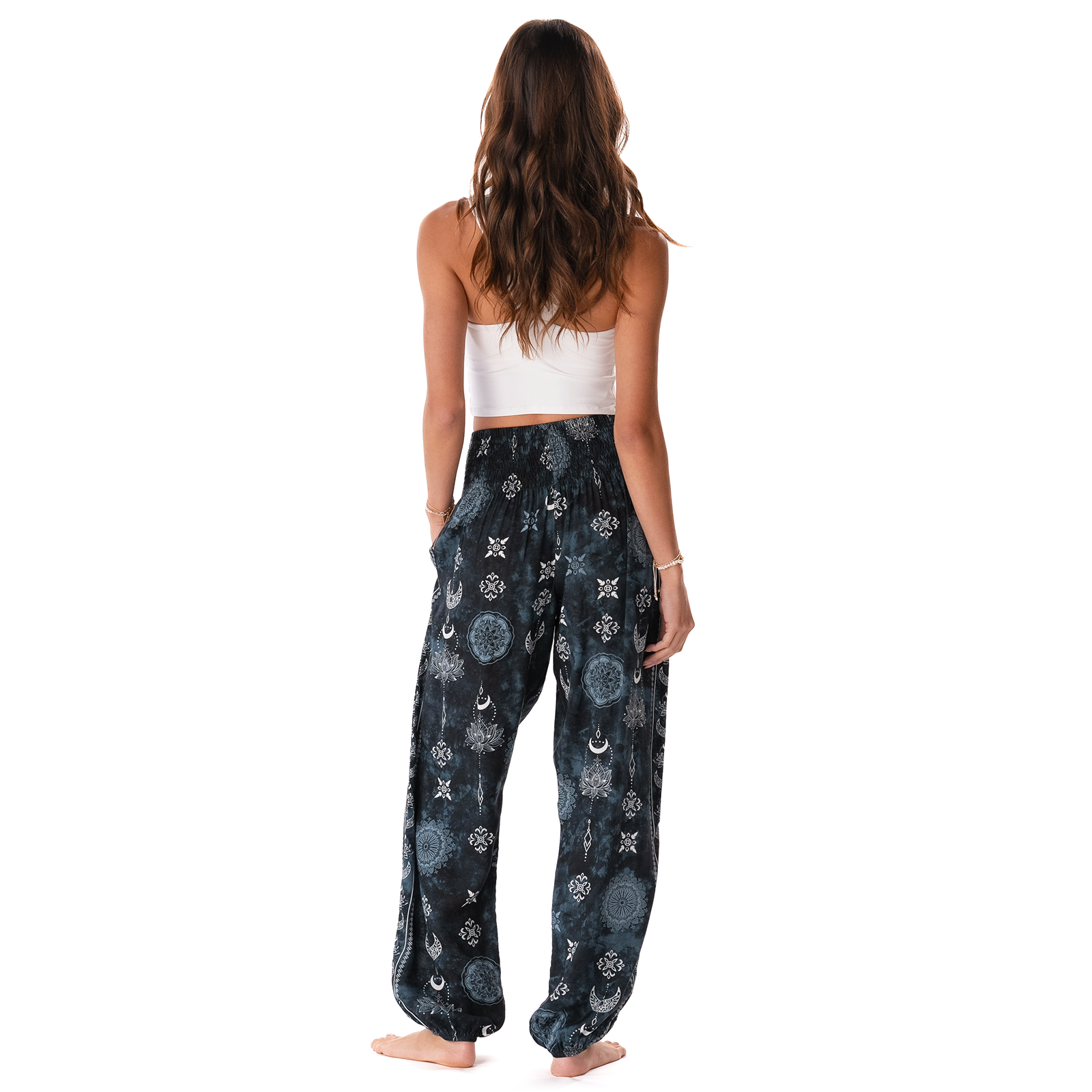Midnight Lotus Moon Harem Pants