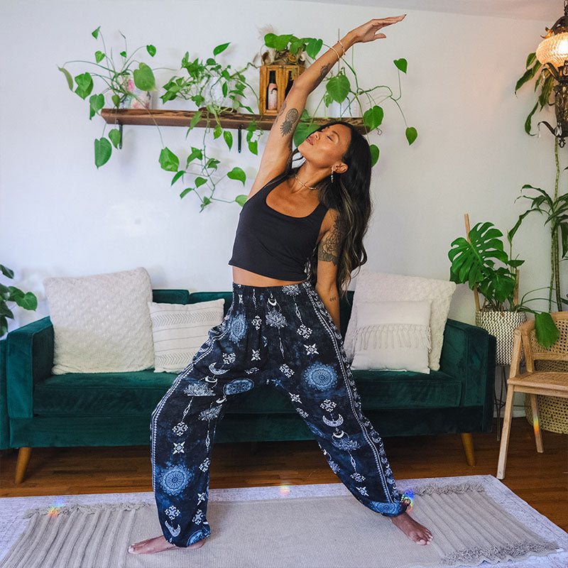 Midnight Lotus Moon Harem Pants