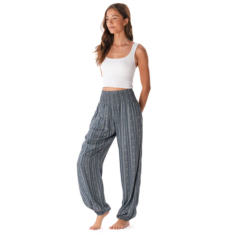 Charcoal Grey Tribal Stripe Harem Pants