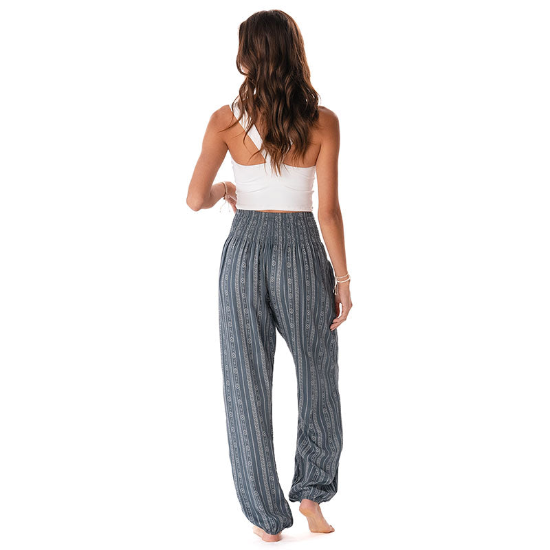Charcoal Grey Tribal Stripe Harem Pants