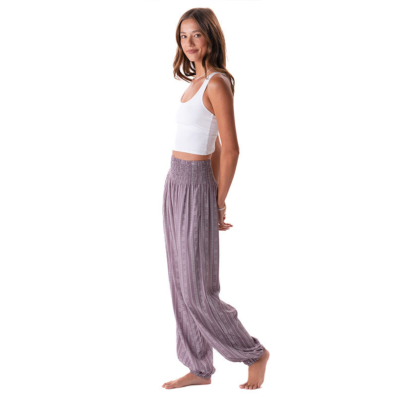 Mauve Tribal Stripe Harem Pants