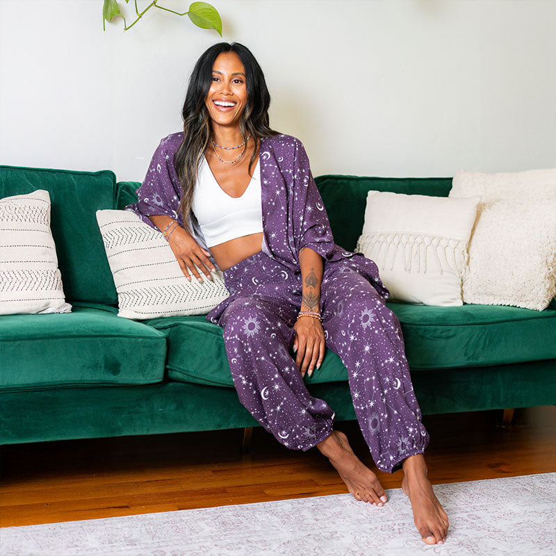 Plum Starry Night Harem Pants