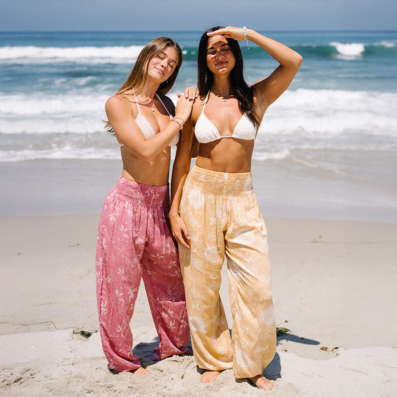 Coral Bloom Harem Pants