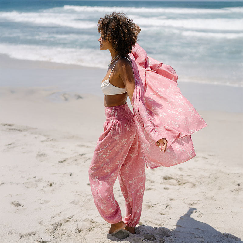 Coral Bloom Butterfly Kimono