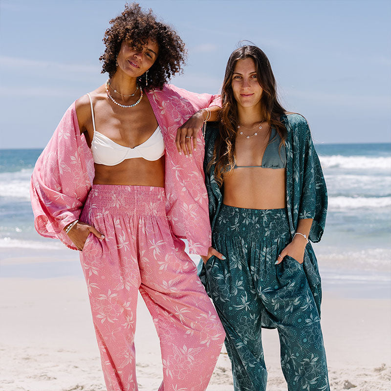 Coral Bloom Harem Pants