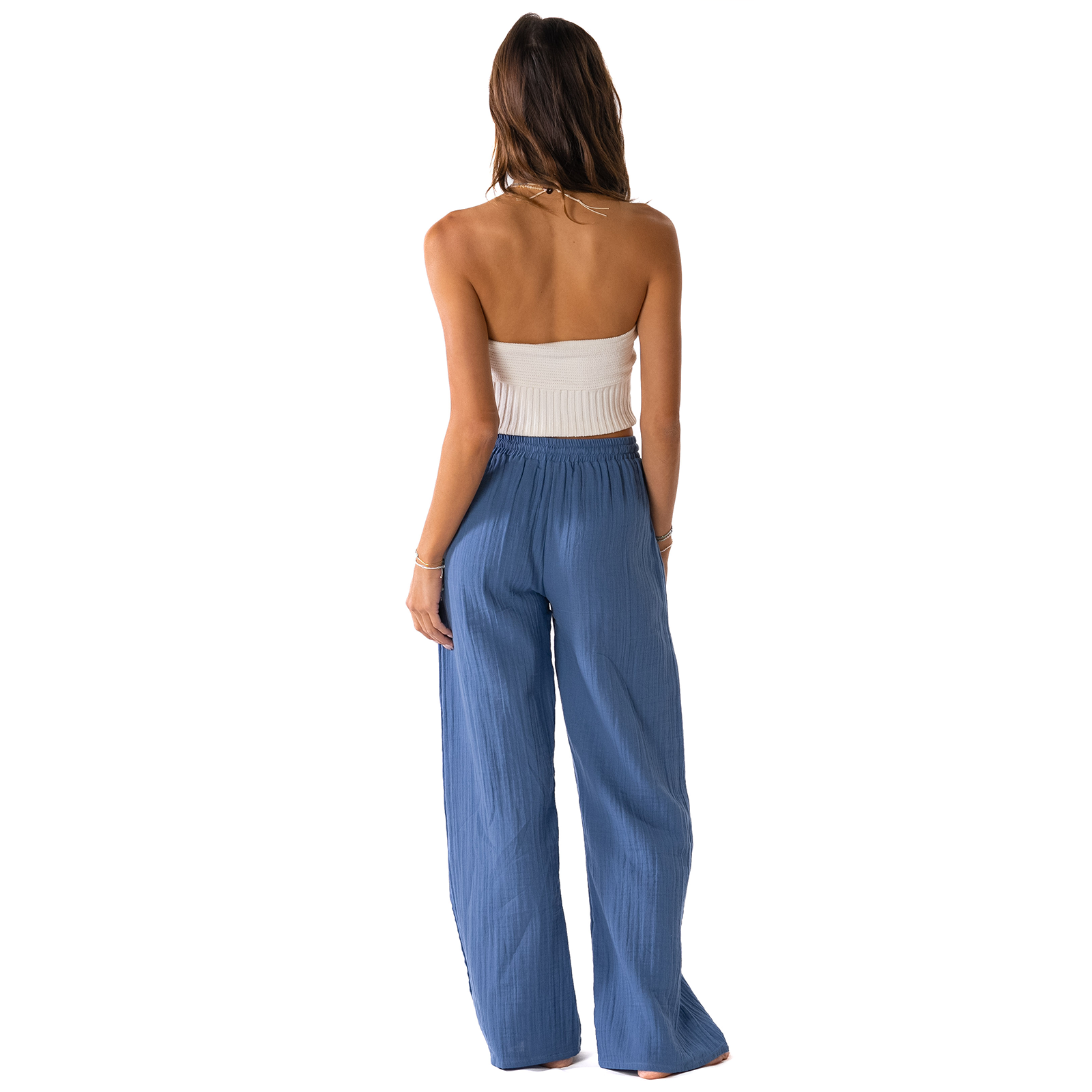 Ocean Blue Cotton Cabana Pants