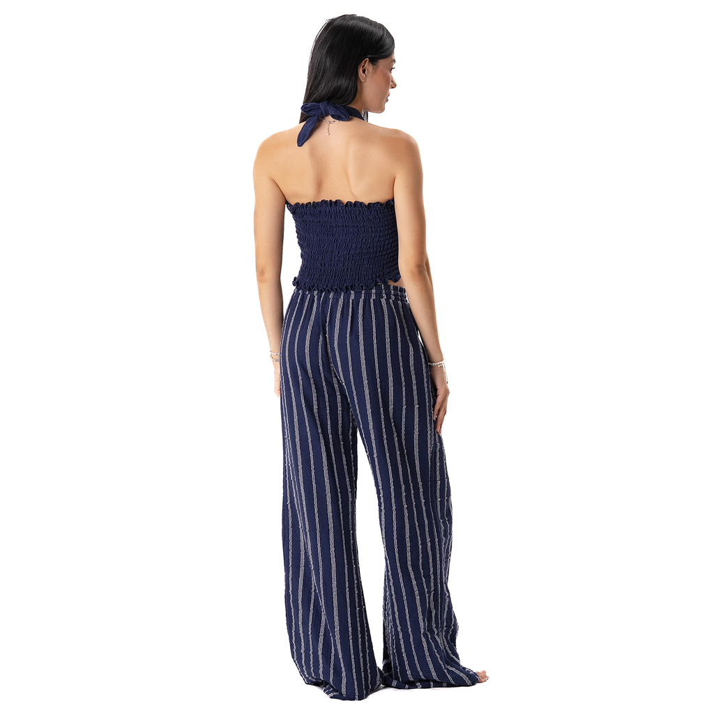 Navy Sailor Stripe Cotton Cabana Pants