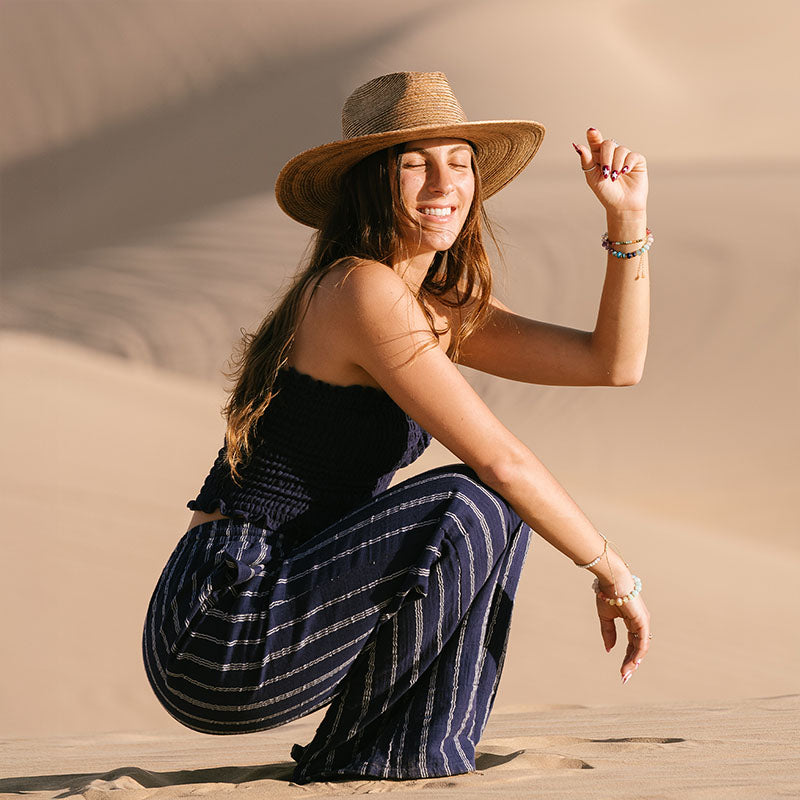 Navy Sailor Stripe Cotton Cabana Pants
