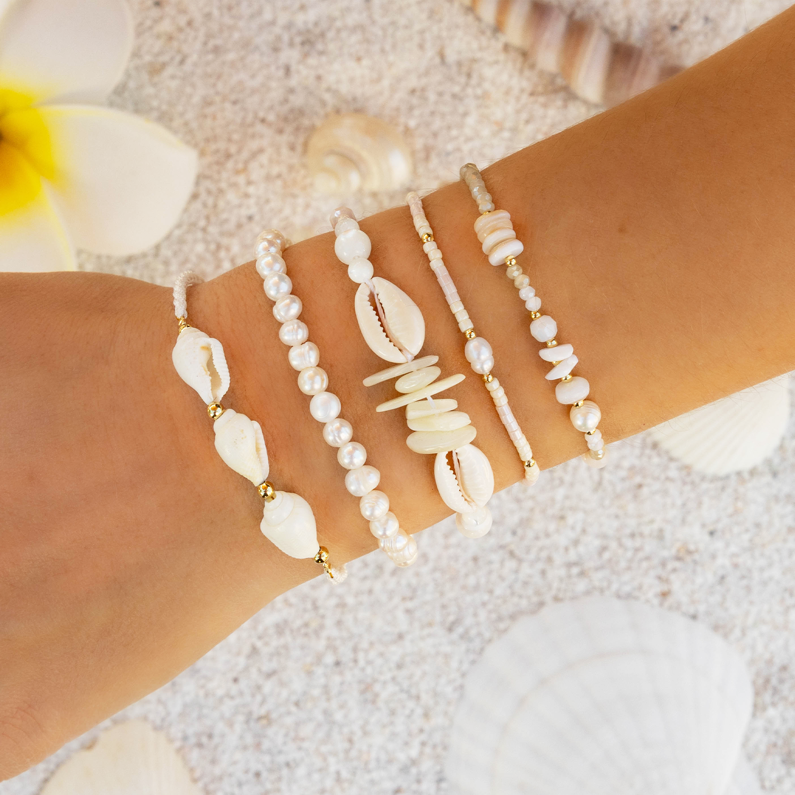White Sand Beach Seedbead Bracelet