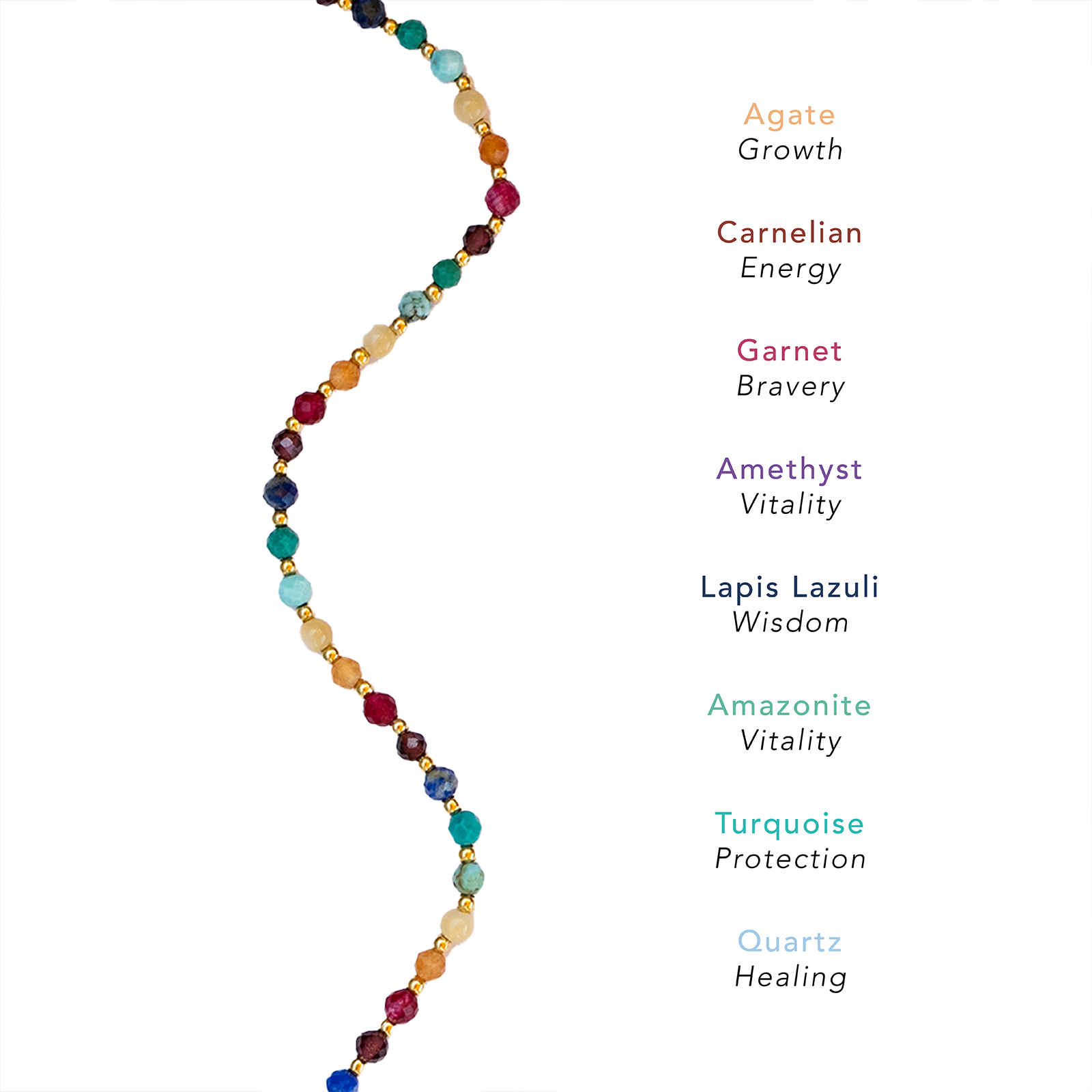Divine Healer + 7 Chakra Raw Stone Necklace Stack