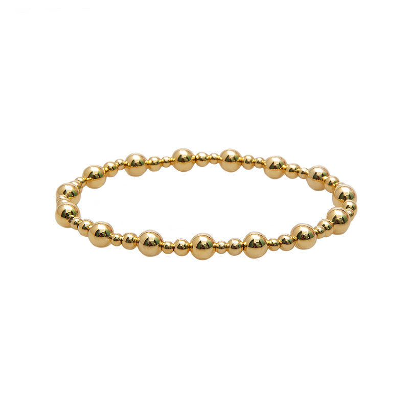 Gold Mixed Stretch Bead Bracelet