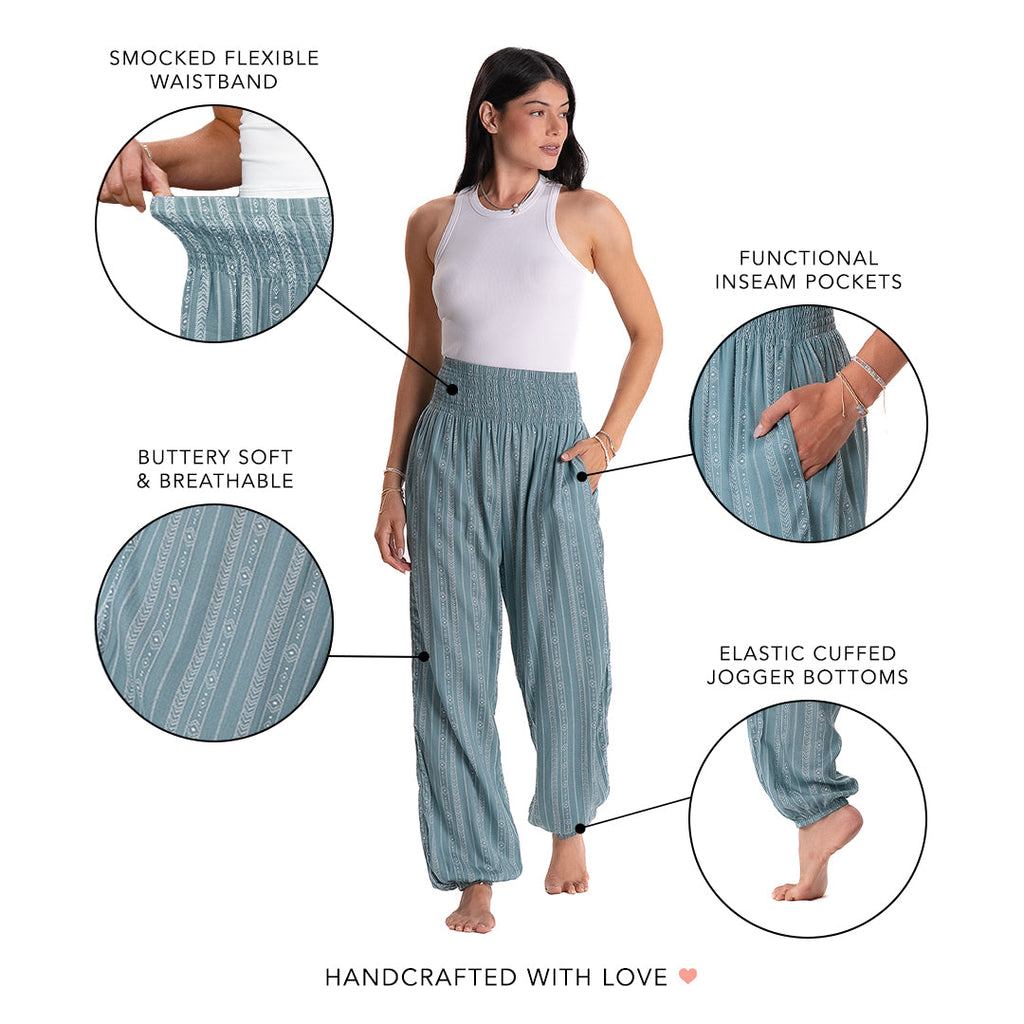 Seafoam Tribal Print Harem Pants