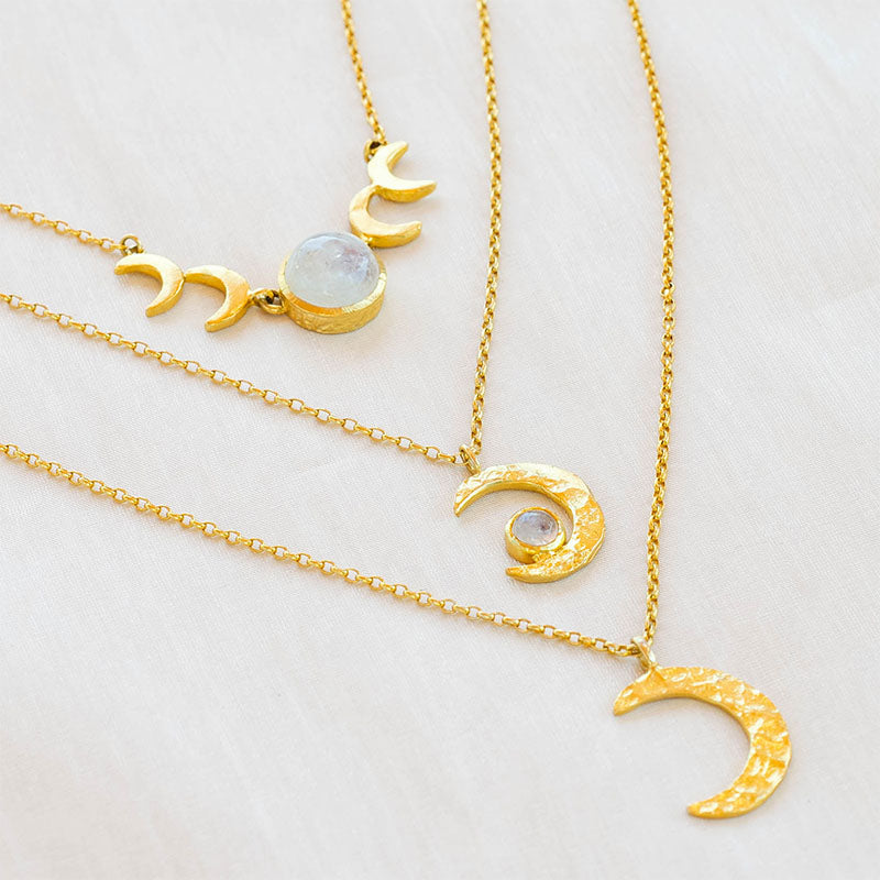 Golden Spirit Crescent Necklace