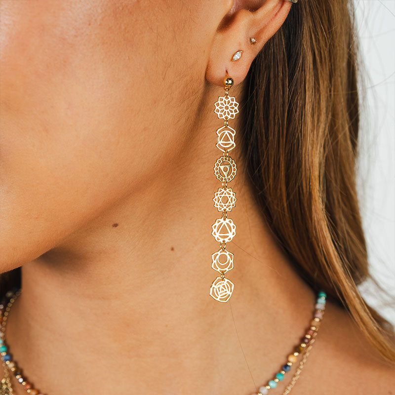 7 Chakras Drop Earrings