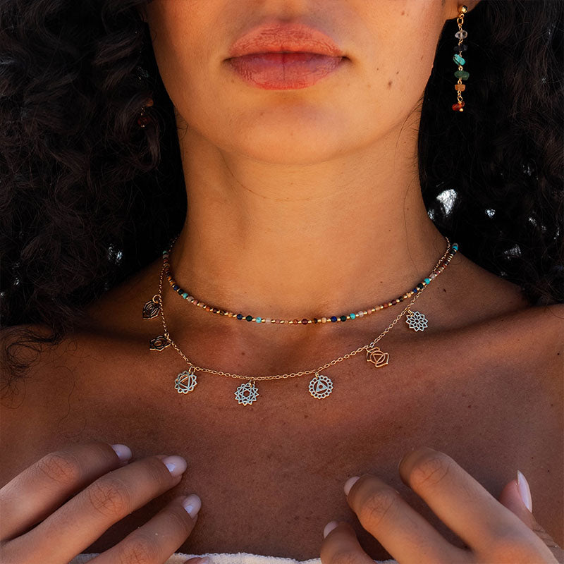 7 Chakras Dangle Necklace