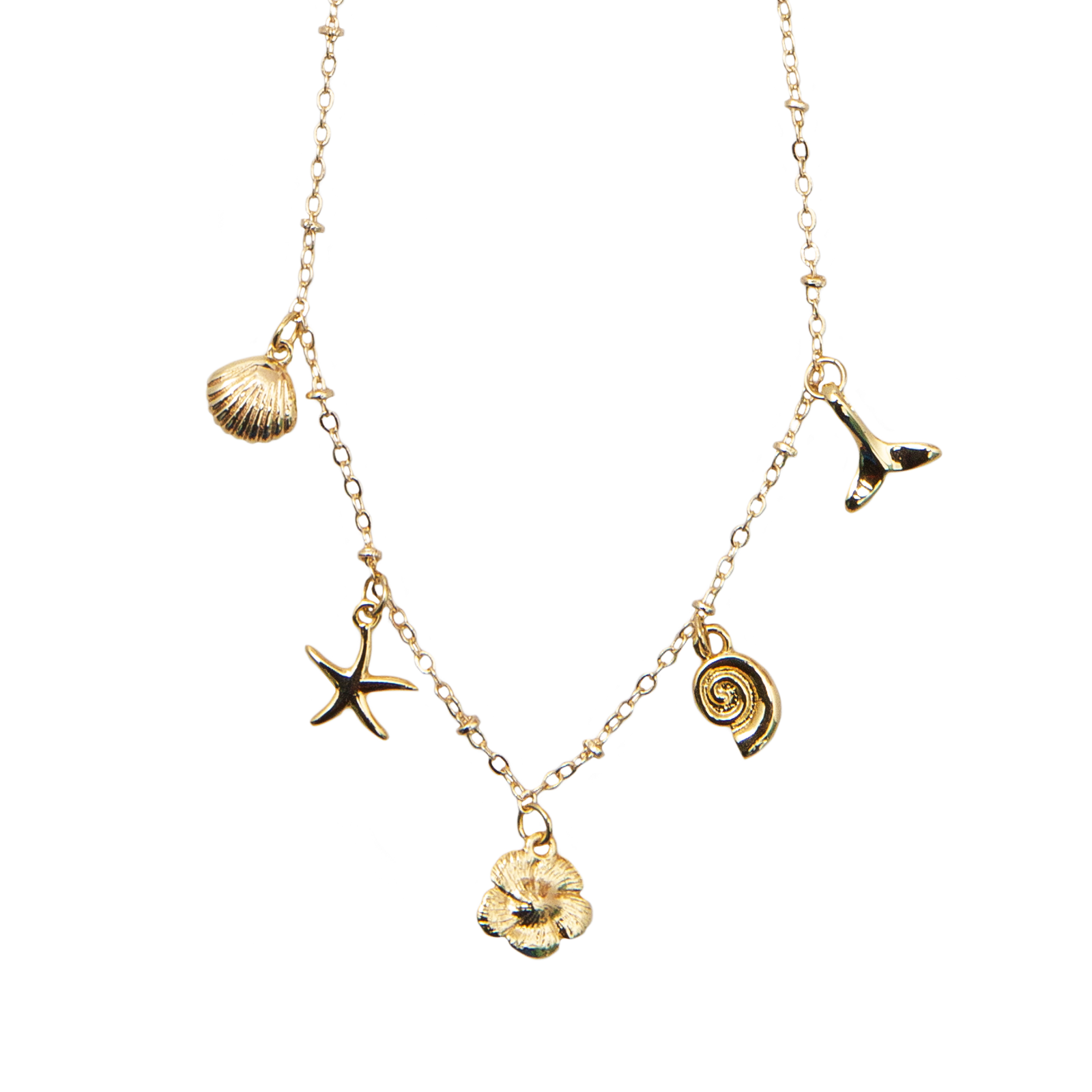 Ocean Treasures Metal Charm Necklace