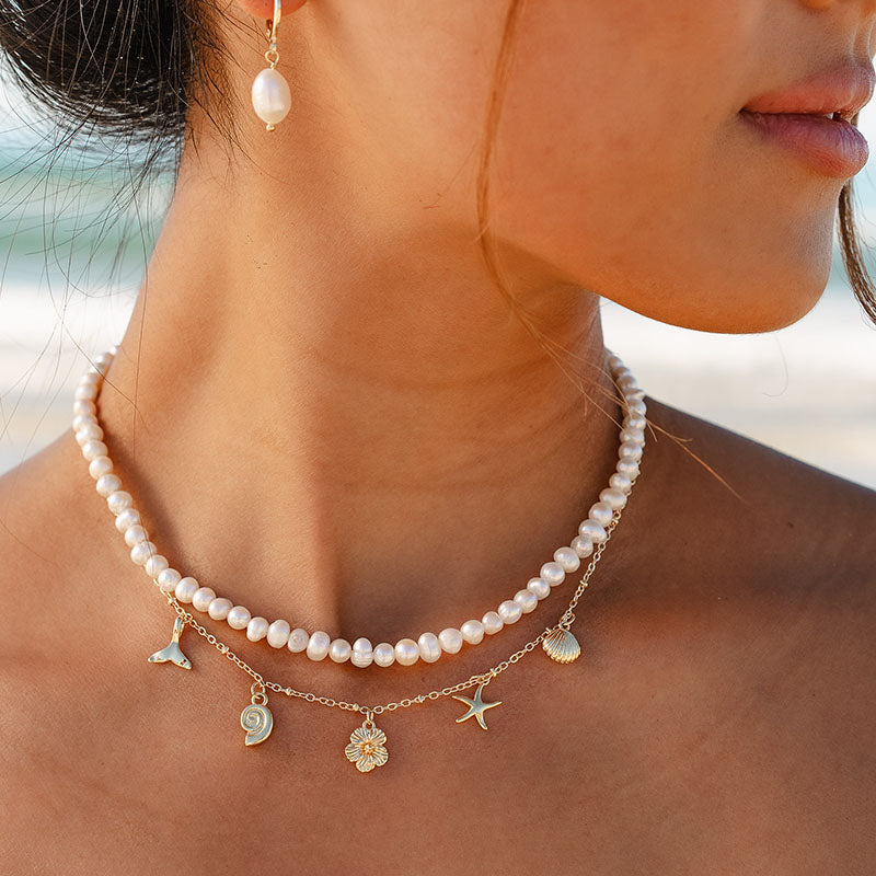 Ocean Treasures Metal Charm Necklace