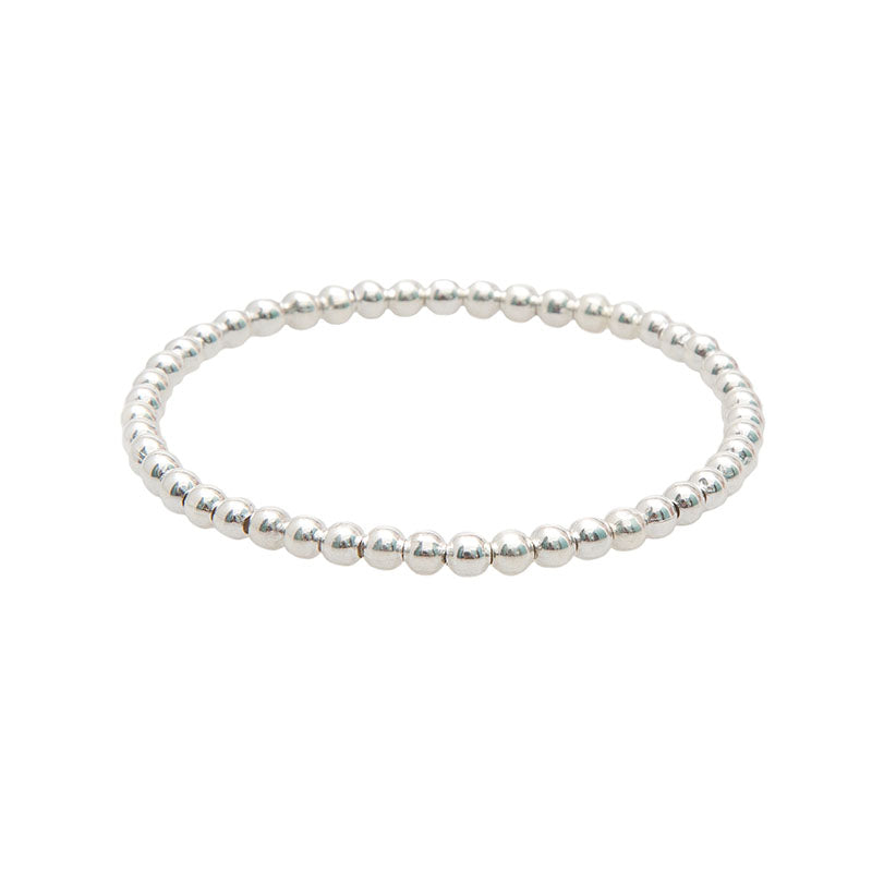 Silver 4mm Stretch Bead Bracelet