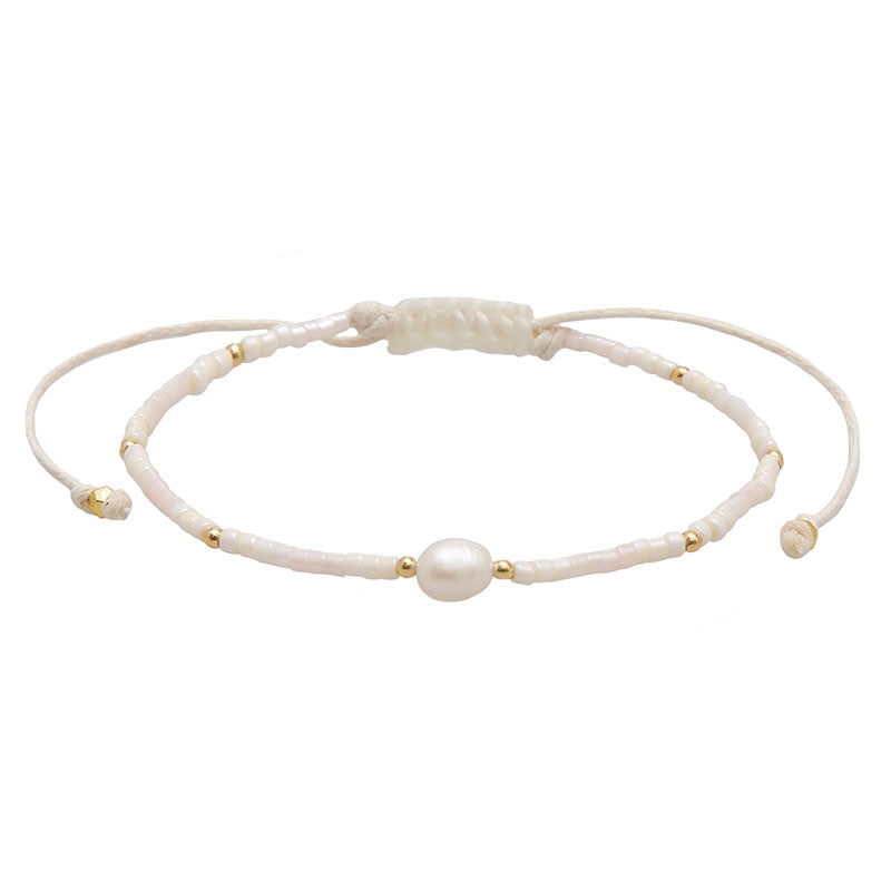 White Sand Beach Seedbead Bracelet