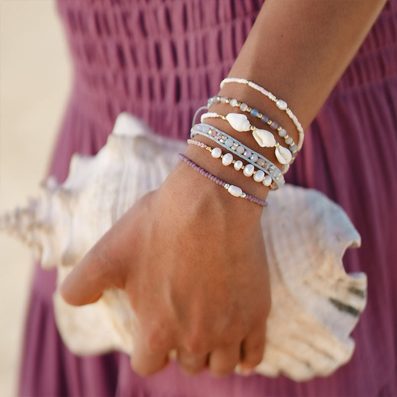 White Sand Beach Seedbead Bracelet