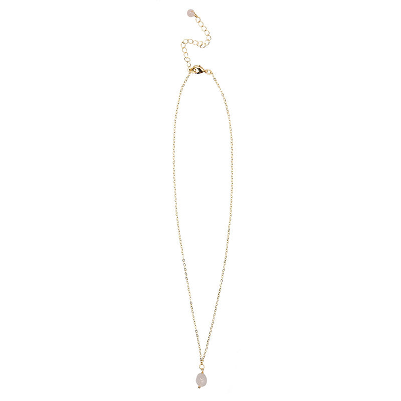 Rose Quartz Drop Necklace