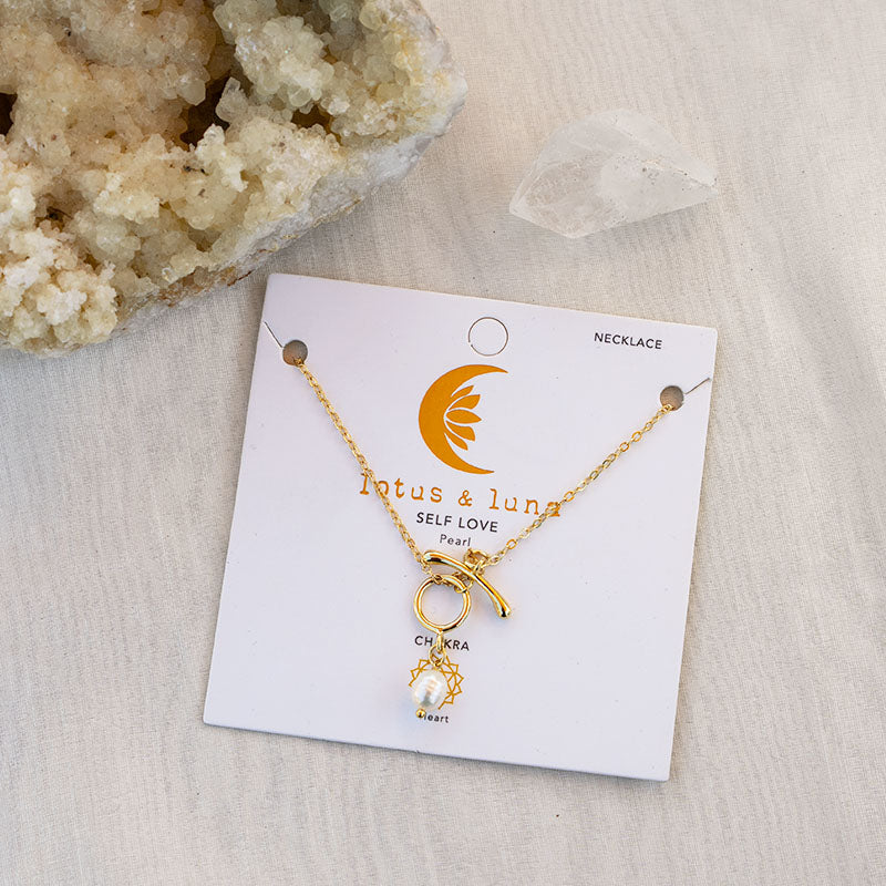 Pearl T Bar Healing Necklace