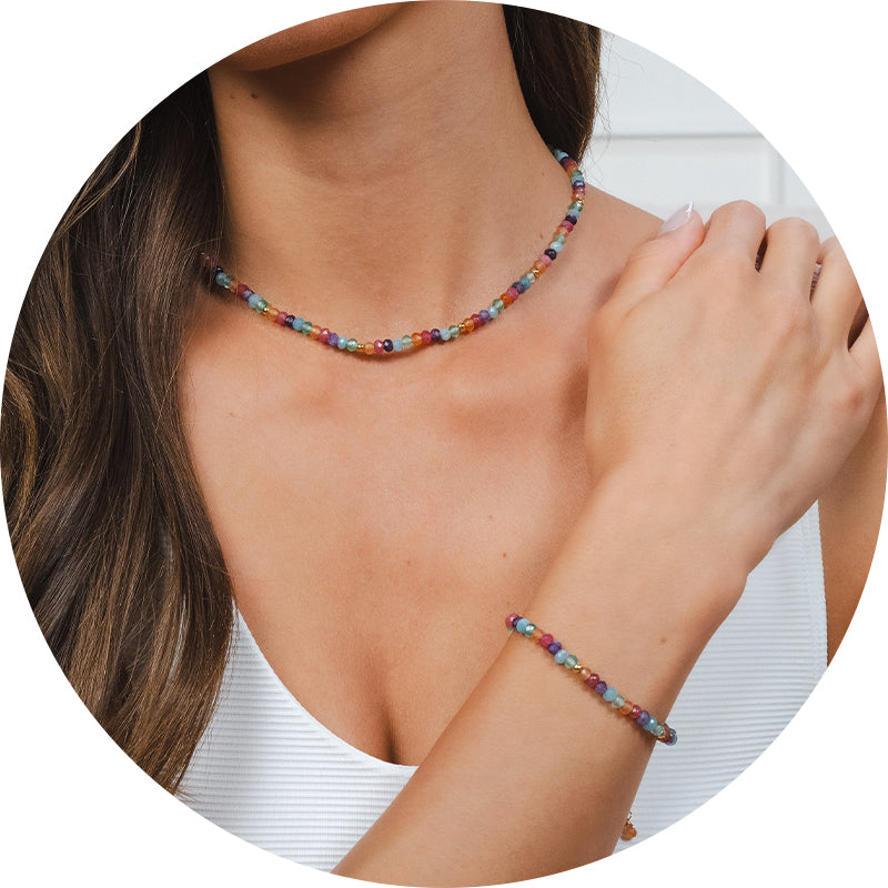 Lucky Charm Necklace + Bracelet 3mm Set